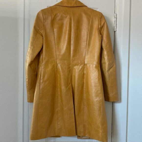 Matteo Mio by Edmond Salama XS 3/4 length YELLOW LEATHER coat excellent RARE - Picture 2 of 8